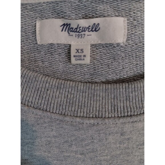 Madewell Gray & Blue Colorblock Jumpstart Crew Neck Sweatshirt Dress, XS - Picture 6 of 6
